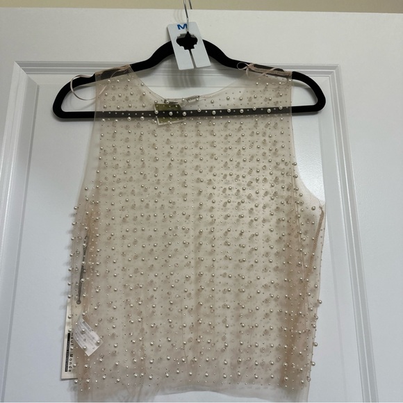 Haute Monde Sheer  Beaded Sleeveless Top- size medium - Picture 5 of 5